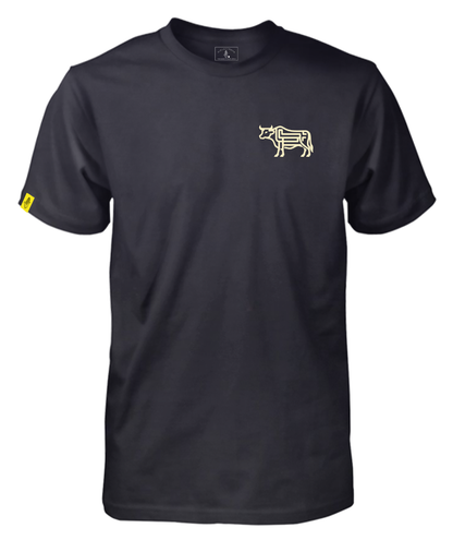 Abstract Bull Black Tee