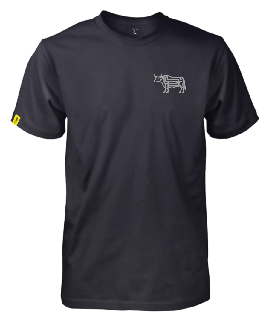 Abstract Bull Black Tee