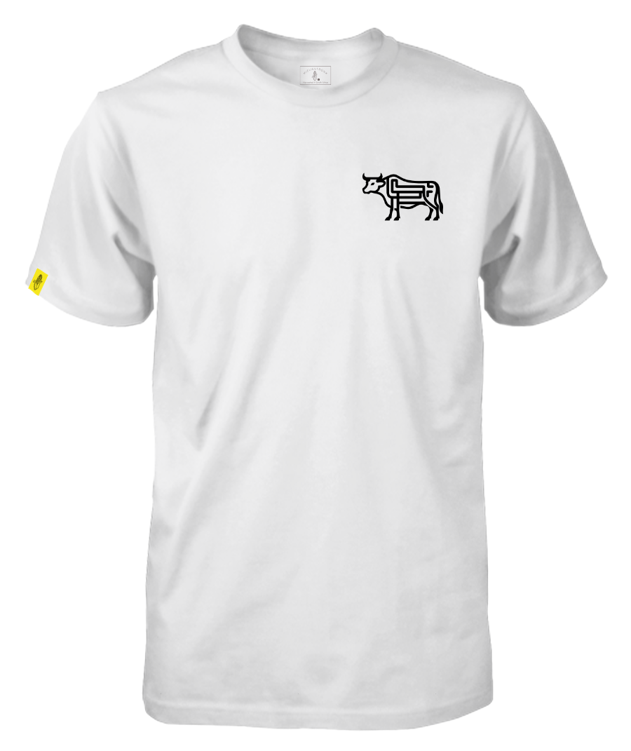 Abstract Bull White Tee