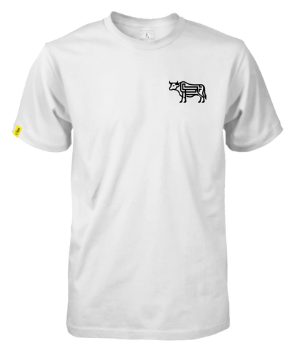 Abstract Bull White Tee