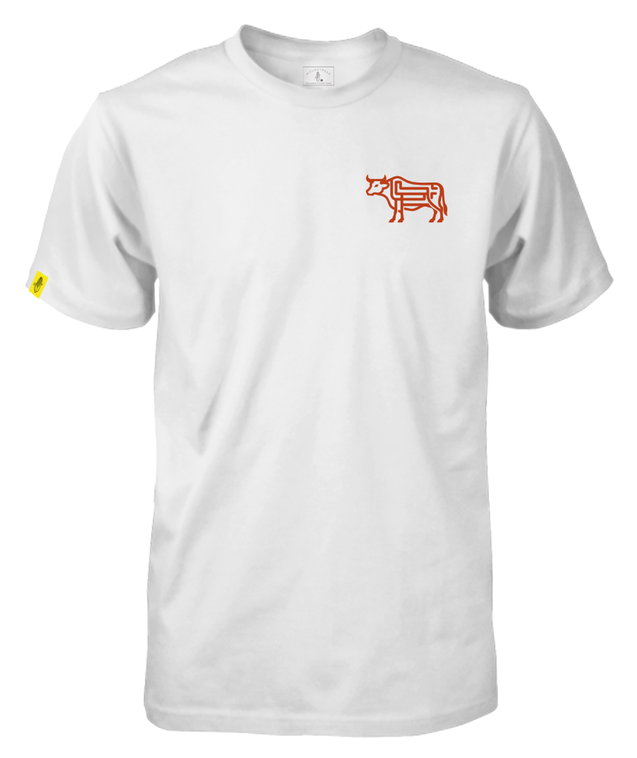 Abstract Bull White Tee