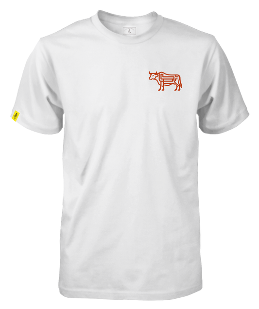 Abstract Bull White Tee