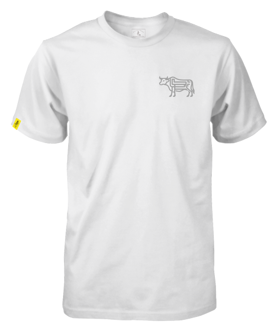 Abstract Bull White Tee
