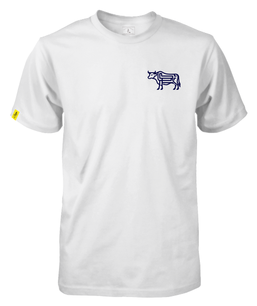 Abstract Bull White Tee