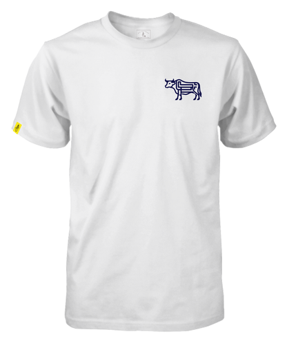 Abstract Bull White Tee